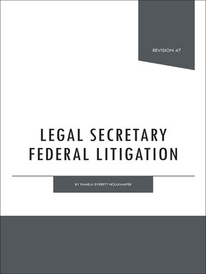 cover image of Legal Secretary Federal Litigation